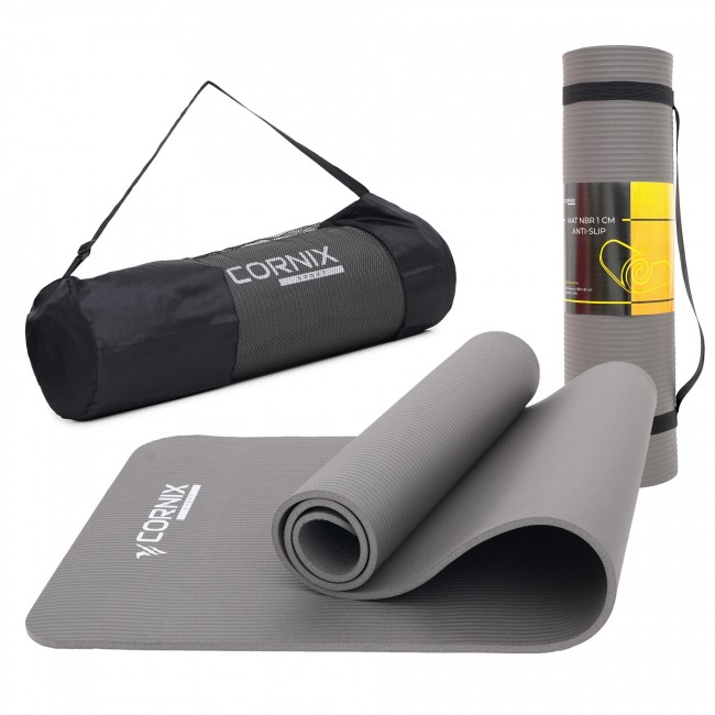 Коврик спортивный Cornix NBR 183 x 61 x 1 cм для йоги и фитнеса XR-0012 Grey Коврик спортивный Cornix NBR 183 x 61 x 1 cм для йоги и фитнеса XR-0012 Grey