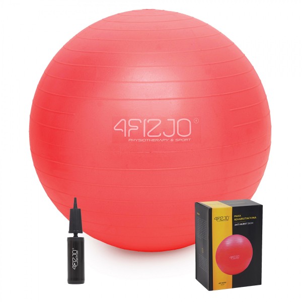 Фітбол, гімнастичний м'яч для фітнесу 4FIZJO 55 см Anti-Burst 4FJ0031 Red