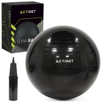 М'яч для фітнесу (фітбол) Actiget 85 см із насосом ACT0148 Black