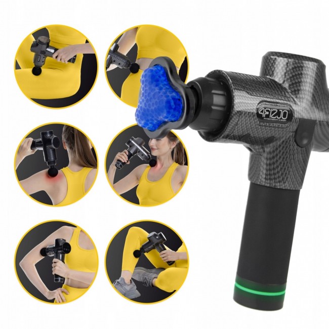 Ручний перкусійний масажер 4FIZJO Massage Gun Ultra Cool Edition 100 Вт масажний пістолет (P-5905973401470)