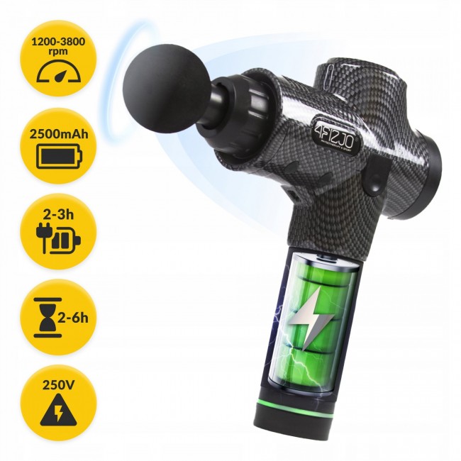 Ручний перкусійний масажер 4FIZJO Massage Gun Ultra Cool Edition 100 Вт масажний пістолет (P-5905973401470)