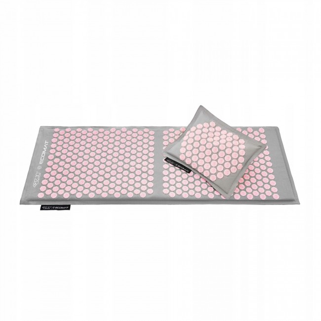 Килимок акупунктурний з подушкою 4FIZJO Eco Mat XL Аплікатор Кузнєцова Grey/Pink (P-5907739313607)