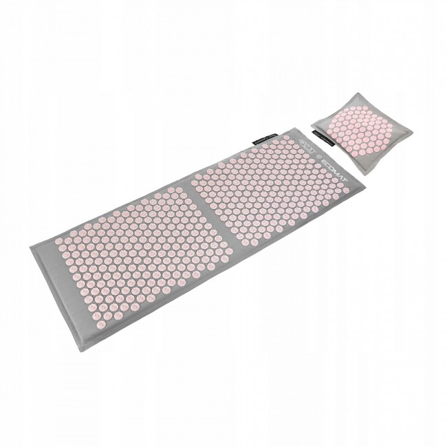 Килимок акупунктурний з подушкою 4FIZJO Eco Mat XL Аплікатор Кузнєцова Grey/Pink (P-5907739313607)