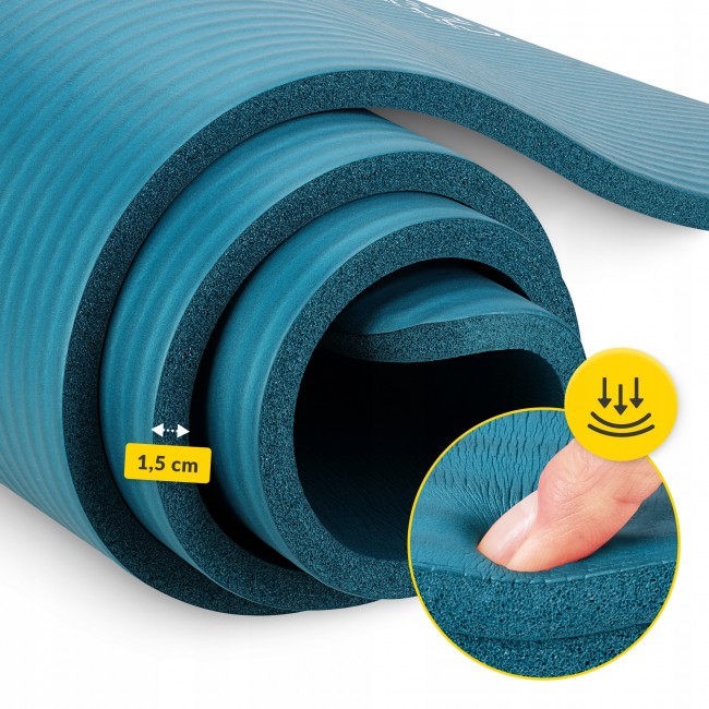 Килимок (мат) спортивний 4FIZJO NBR 180 x 60 x 1.5 см для йоги та фітнесу Sea Green (P-5905973406734)