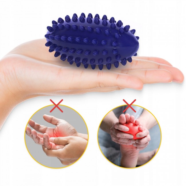 М'яч масажний огірок 4FIZJO Spike Bean 11.5 x 5 см Blue (P-5905973400183)