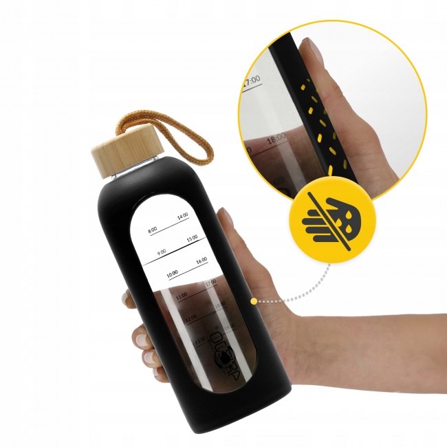 Бутылка для воды спортивная 4FIZJO 750 мл стеклянная Black (P-5905973404174)