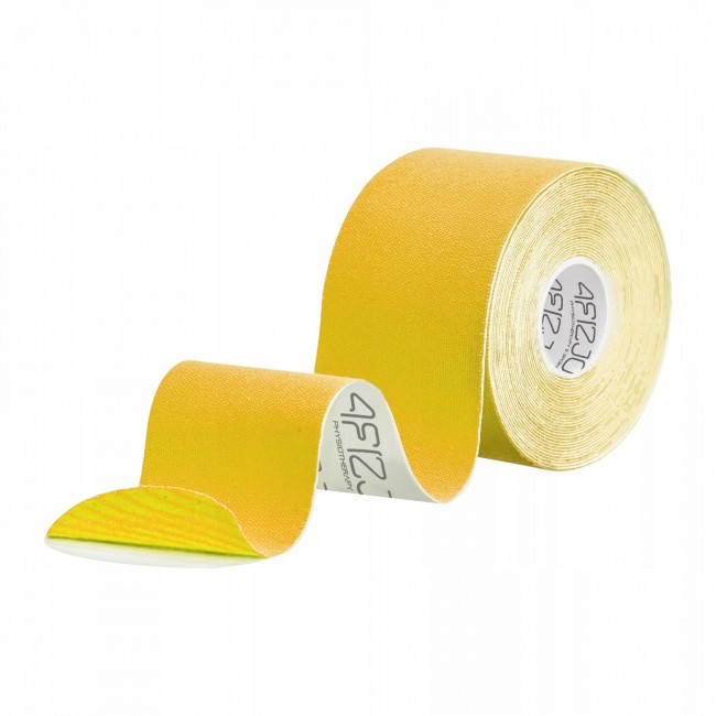 Стрічка кінезіологічна (кінезіо тейп) 4FIZJO 5 см x 5 м Yellow (P-5907739318824)