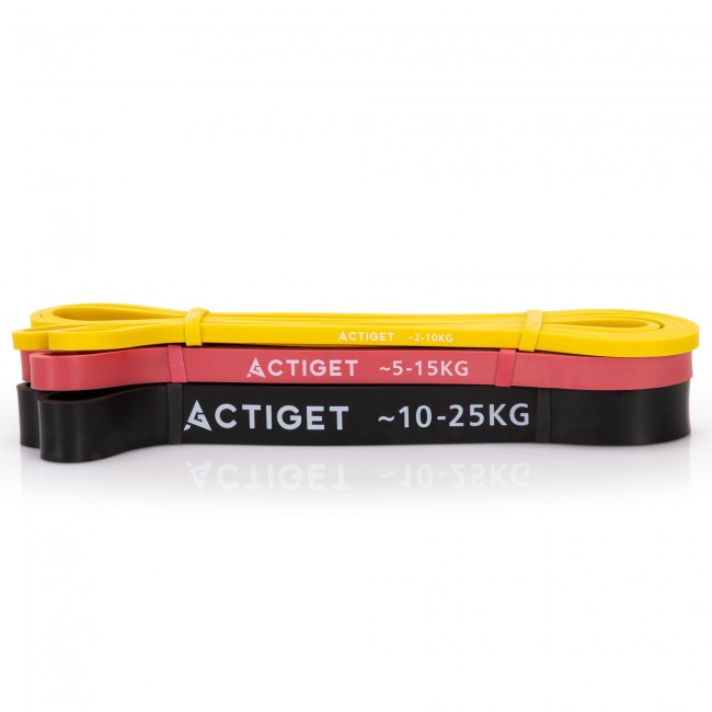 Эспандер-петля Actiget Power Band 2-25 кг (резина для фитнеса и спорта) набор 3 шт ACT0047