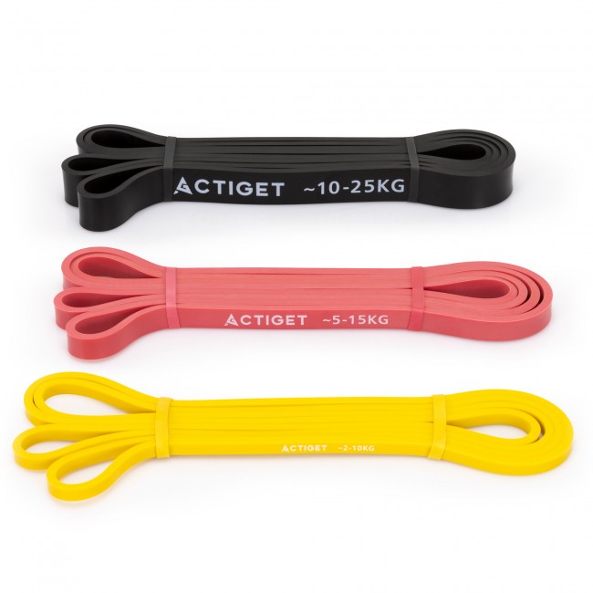 Эспандер-петля Actiget Power Band 2-25 кг (резина для фитнеса и спорта) набор 3 шт ACT0047