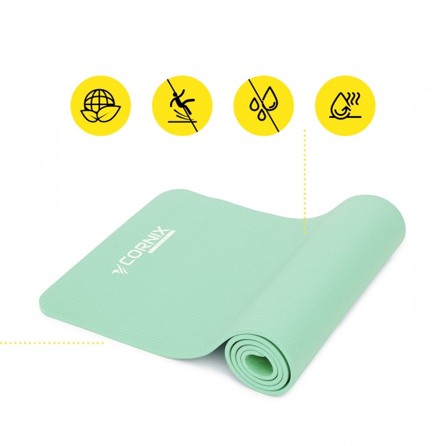 Килимок спортивний Cornix NBR 183 x 61 x 1 см для йоги та фітнесу XR-0491 Light Green