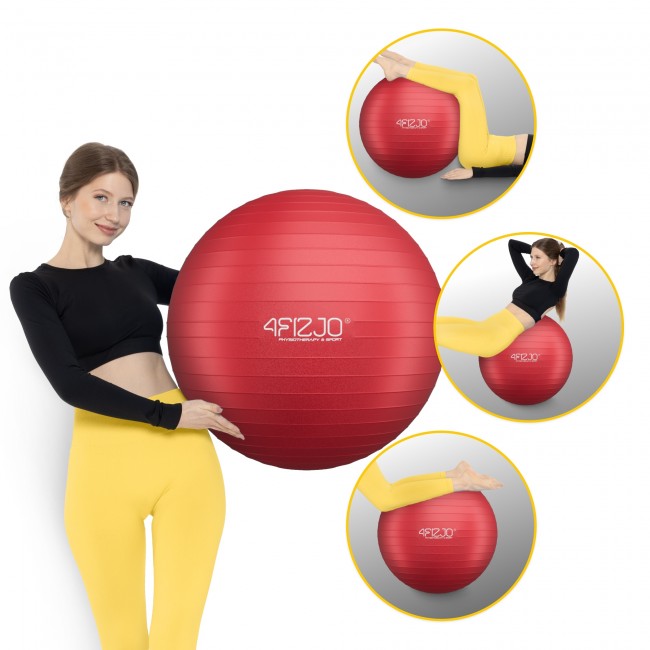 Мяч для фитнеса (фитбол) 4FIZJO 75 см Anti-Burst Red (P-5907739316356)