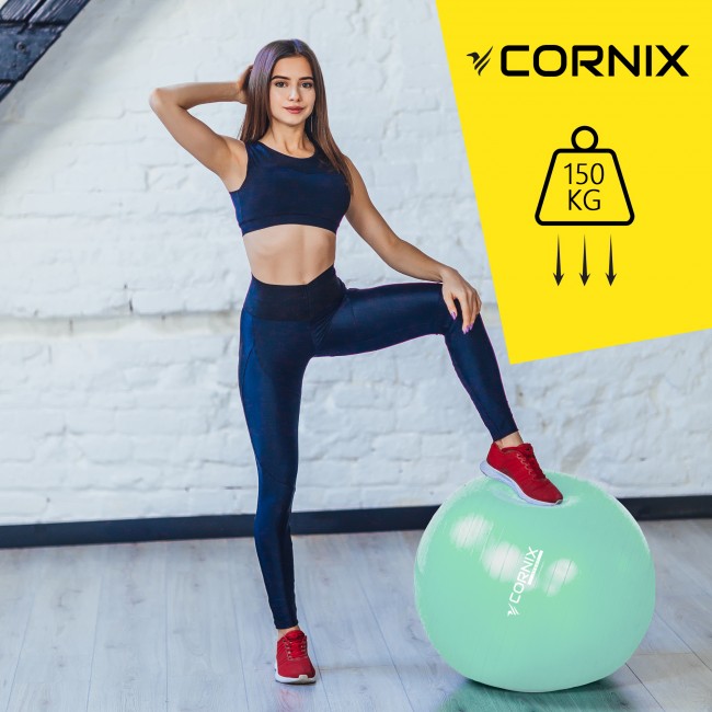 Мяч для фитнеса (фитбол) Cornix 55 см Anti-Burst XR-0360 Mint