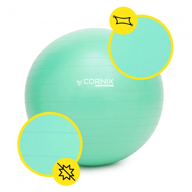 Мяч для фитнеса (фитбол) Cornix 55 см Anti-Burst XR-0360 Mint