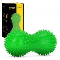 Масажний м'яч подвійний з шипами 4FIZJO Spike+ 7 x 16 см Green (P-5905973403351)