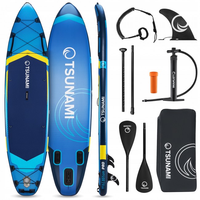 Надувная SUP доска (сапборд) TSUNAMI PRO 350 см с веслом T13 (P-5905973405614)
