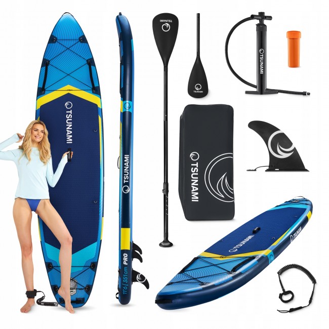 Надувная SUP доска (сапборд) TSUNAMI PRO 350 см с веслом T13 (P-5905973405614)