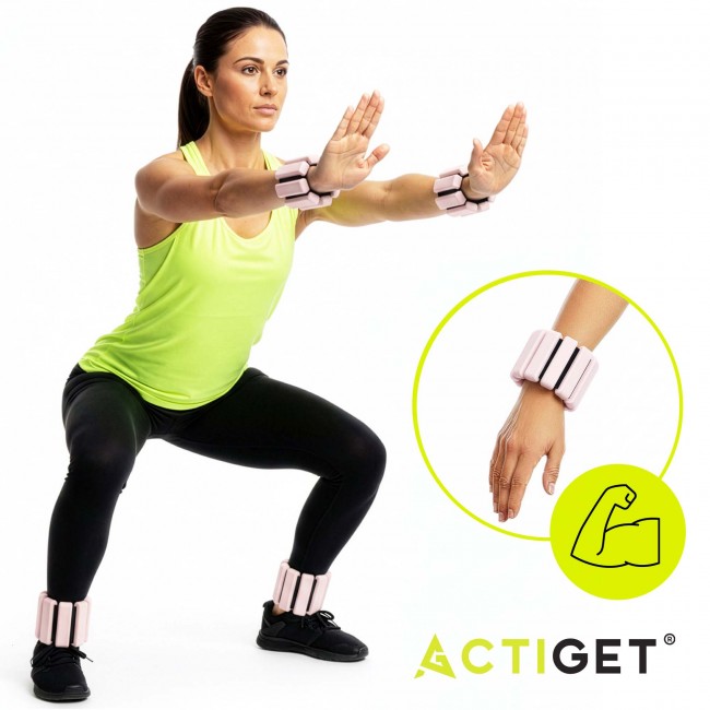 Утяжелители-манжеты для ног и рук Actiget 2 x 0.5 кг силиконовые ACT0125 Pink