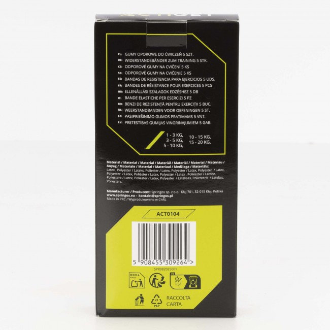 Резинки для фитнеса Actiget Mini Power Band набор 5 шт 1-20 кг ACT0104
