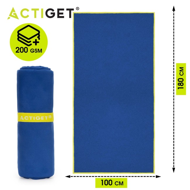 Спортивний рушник Actiget 180 x 100 см з мікрофібри ACT0188 Navy Blue
