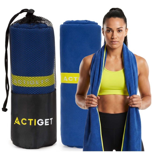 Спортивний рушник Actiget 180 x 100 см з мікрофібри ACT0188 Navy Blue