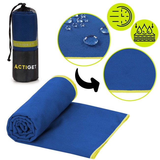 Спортивний рушник Actiget 180 x 100 см з мікрофібри ACT0188 Navy Blue