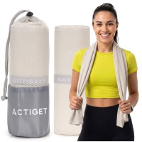 Спортивний рушник Actiget 180 x 100 см з мікрофібри ACT0200 Biege