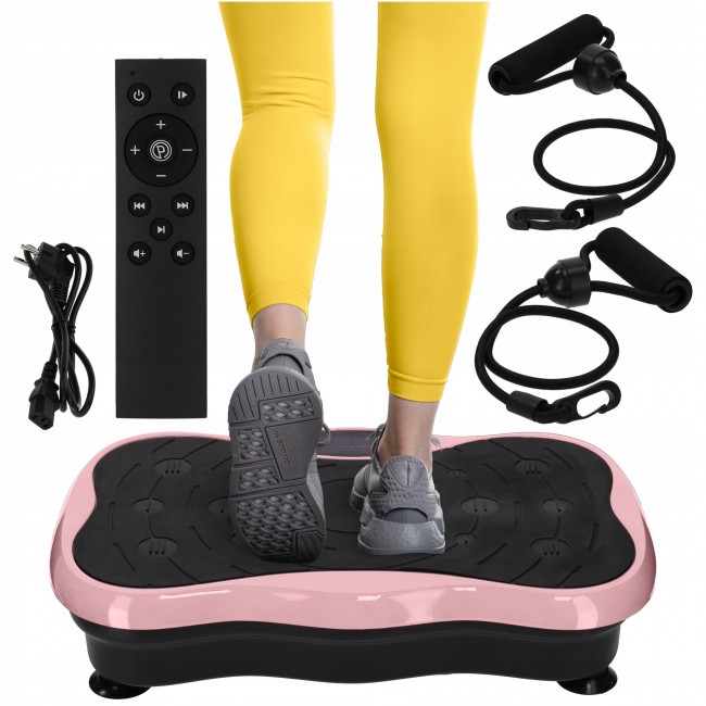 Віброплатформа для тренувань 4FIZJO Ultra+ з пультом та еспандерами Black/Pink (P-5905973402880) Віброплатформа для тренувань 4FIZJO Ultra+ з пультом та еспандерами Black/Pink (P-5905973402880)