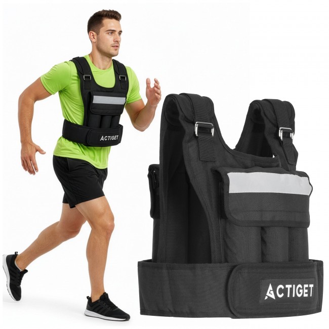 Жилет-утяжелитель для тренировок Actiget 20 кг со сменным весом ACT0124 Black