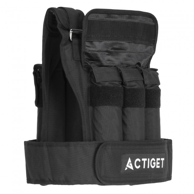 Жилет-утяжелитель для тренировок Actiget 20 кг со сменным весом ACT0124 Black
