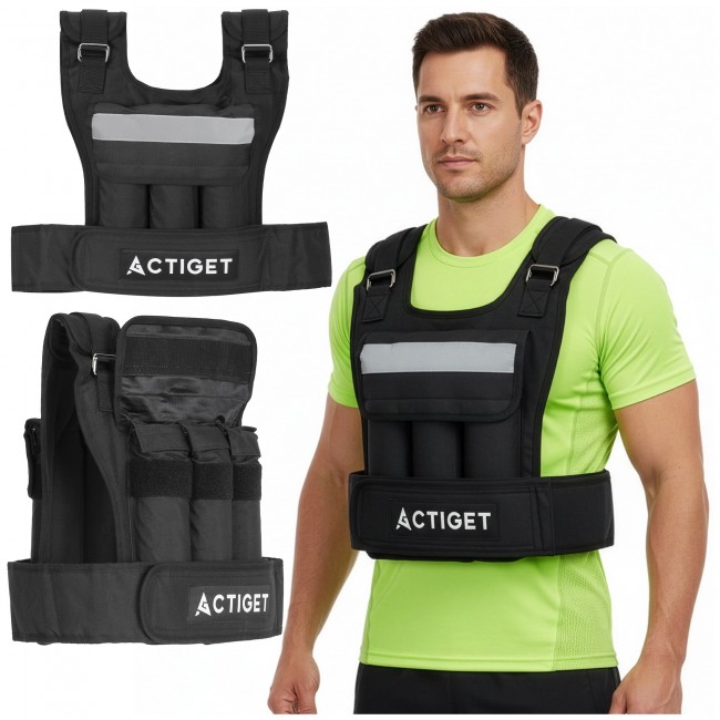 Жилет-утяжелитель для тренировок Actiget 20 кг со сменным весом ACT0124 Black