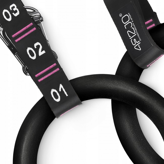 Гімнастичні кільця 4FIZJO з ABS пластику, регульовані Black/Pink (P-5905973406116)