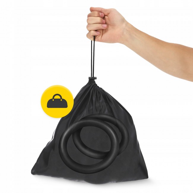 Гімнастичні кільця 4FIZJO з ABS пластику, регульовані Black/Pink (P-5905973406116)