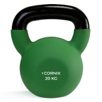 Гиря металева Cornix 20 кг із вініловим покриттям XR-0439 Green/Black