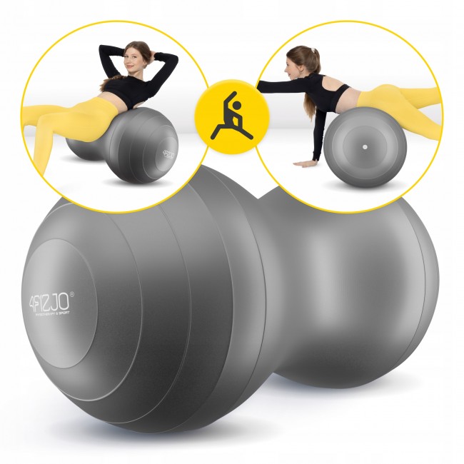 М'яч для фітнесу (арахіс) 4FIZJO Air Ball Peanut 45 x 90 см Anti-Burst Grey (P-5905973407175)