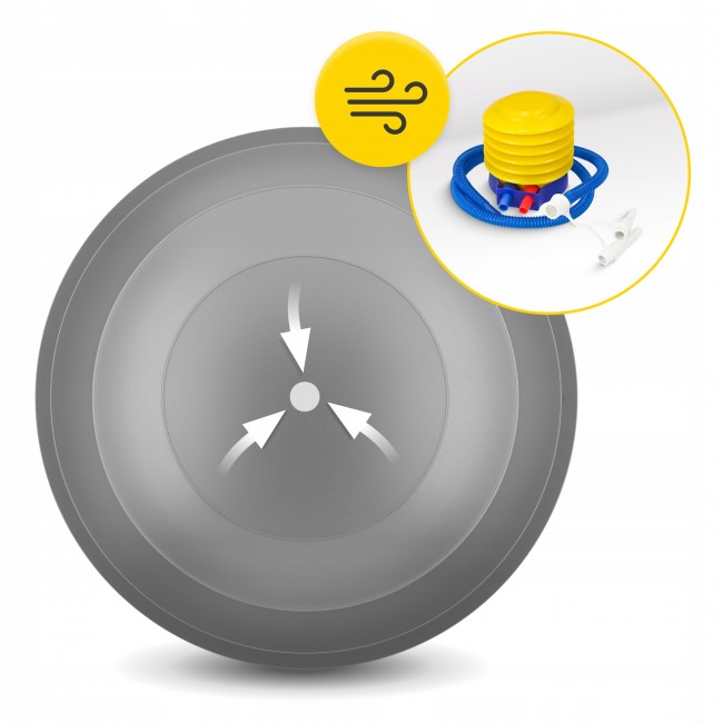 М'яч для фітнесу (арахіс) 4FIZJO Air Ball Peanut 45 x 90 см Anti-Burst Grey (P-5905973407175)