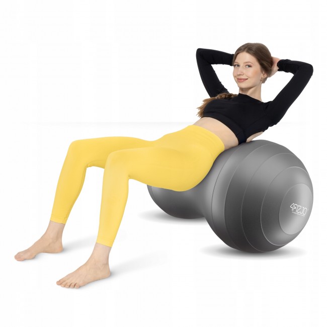 М'яч для фітнесу (арахіс) 4FIZJO Air Ball Peanut 45 x 90 см Anti-Burst Grey (P-5905973407175)