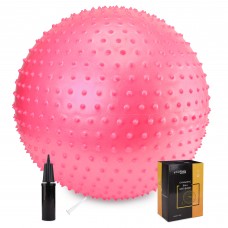 М'яч для фітнесу (фітбол) Cornix 65 см масажний Anti-Burst XR-0485 Pink