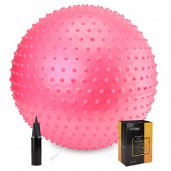 М'яч для фітнесу (фітбол) Cornix 65 см масажний Anti-Burst XR-0485 Pink