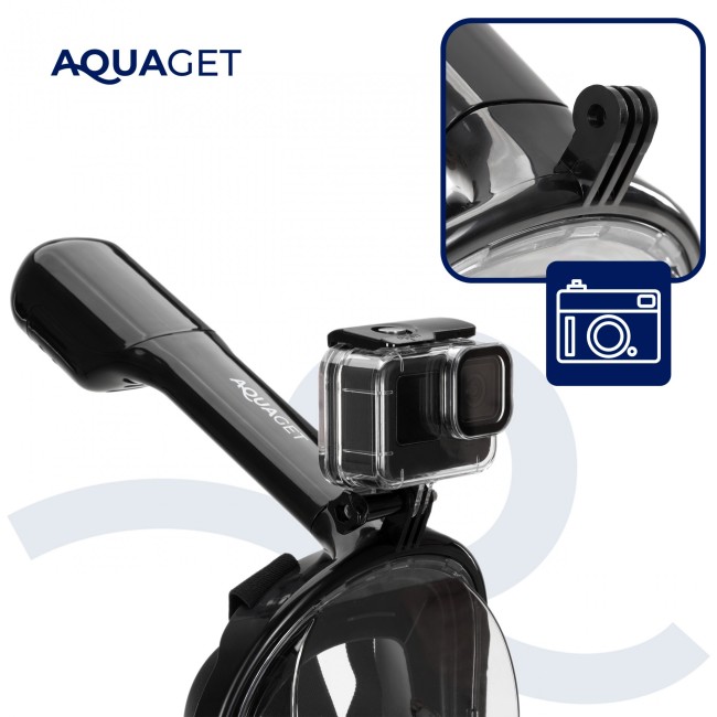 Полнолицевая маска для сноркелинга Aquaget Size L/XL AQ0004 Black