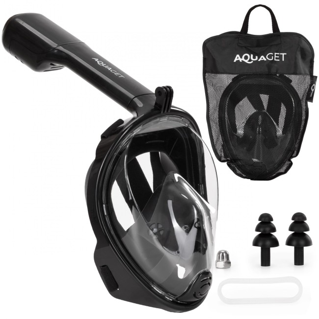 Полнолицевая маска для сноркелинга Aquaget Size L/XL AQ0004 Black