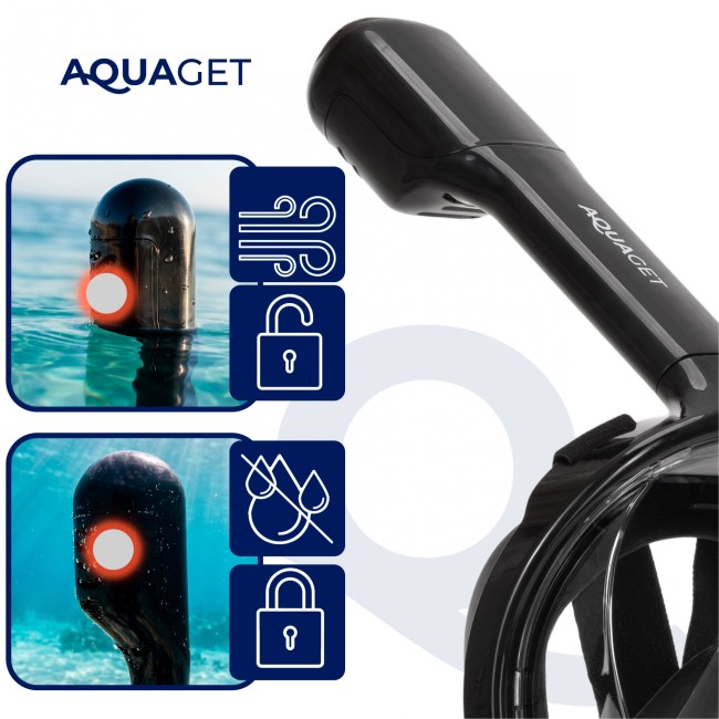 Полнолицевая маска для сноркелинга Aquaget Size L/XL AQ0004 Black