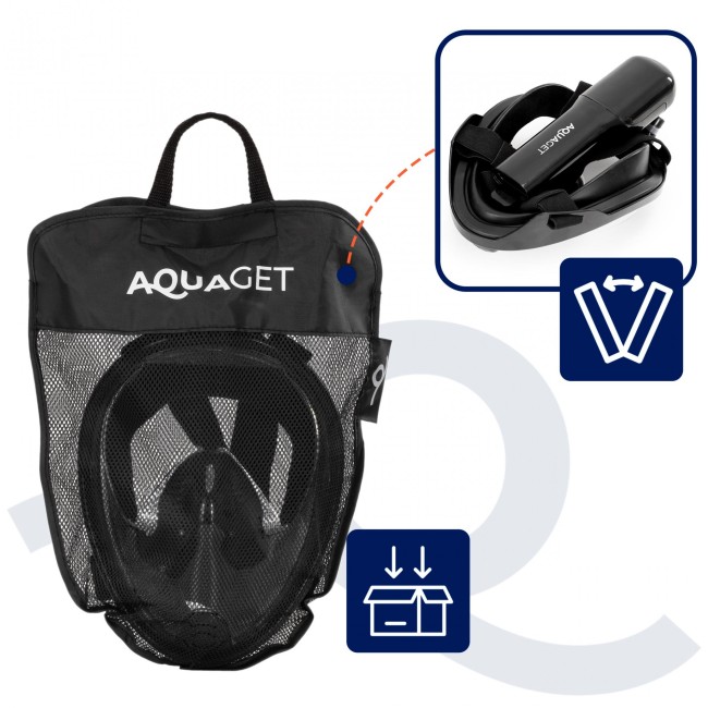 Полнолицевая маска для сноркелинга Aquaget Size L/XL AQ0004 Black