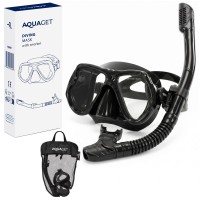 Набор для снорклинга Aquaget маска с трубкой AQ0007 Black