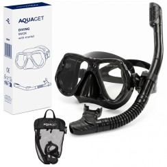 Набір для снорклінгу Aquaget маска з трубкою AQ0007 Black