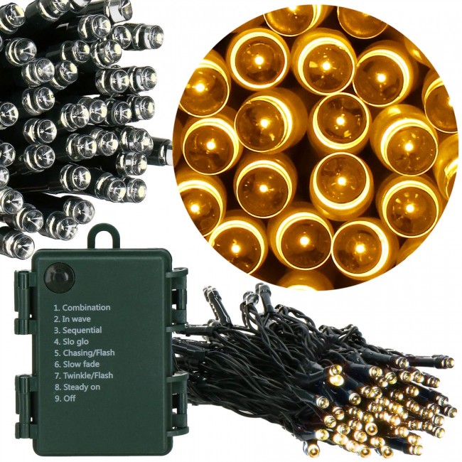 Гирлянда на батарейках Springos 10 м 100 LED CL4030 Warm White
