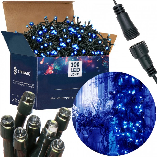 Гирлянда уличная (наружная) Springos 18 м 300 LED CL0327 Blue
