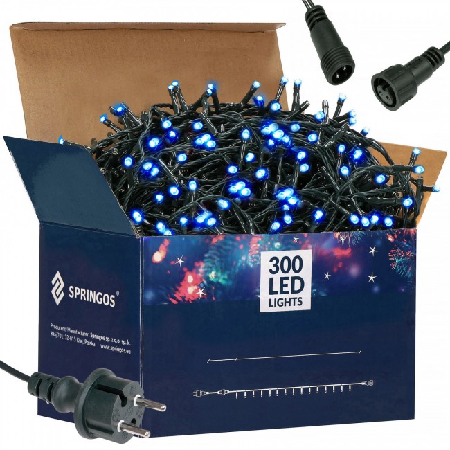 Гирлянда уличная (наружная) Springos 18 м 300 LED CL0327 Blue