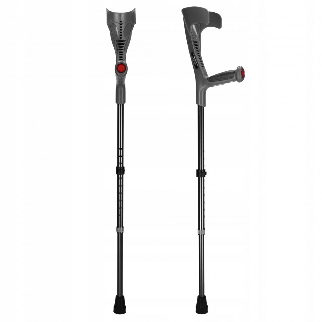 Костыли ортопедические 4FIZJO MED 2 шт с опорой для локтя, регулируемые Black (P-5905973403375)