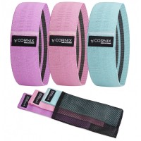 Гумки для фітнесу та спорту тканинні Cornix Hip Band набір 3 шт XR-0048