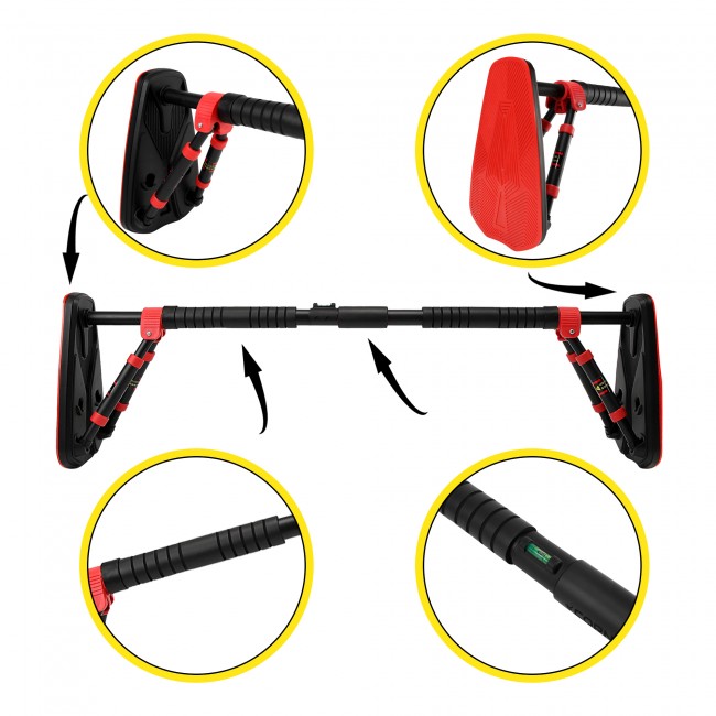 Турник раздвижной Cornix Elite+ 100-140 см XR-0295 Black/Red